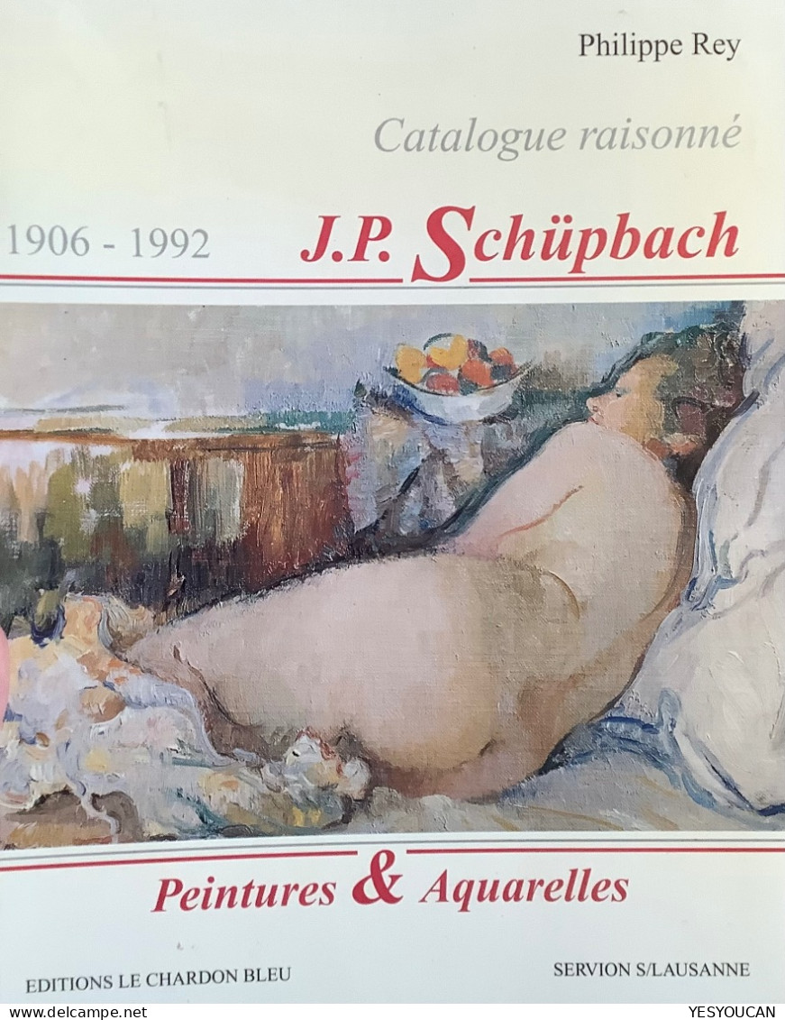 J.P.SCHÜPBACH (1906 Neuchatel-1992 Vevey) Aquarelle: Nu Femme Devant Tapiserie Fleurie (nue Art Suisse Schweizer Kunst) - Watercolours