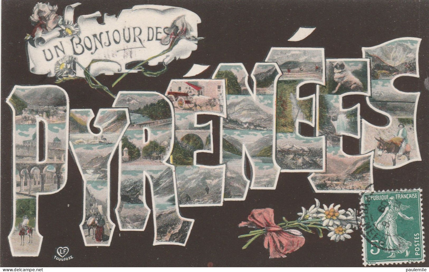 CPA SOUVENIR DES PYRENEES   ECRITE 1914 SO 25 - Greetings From...