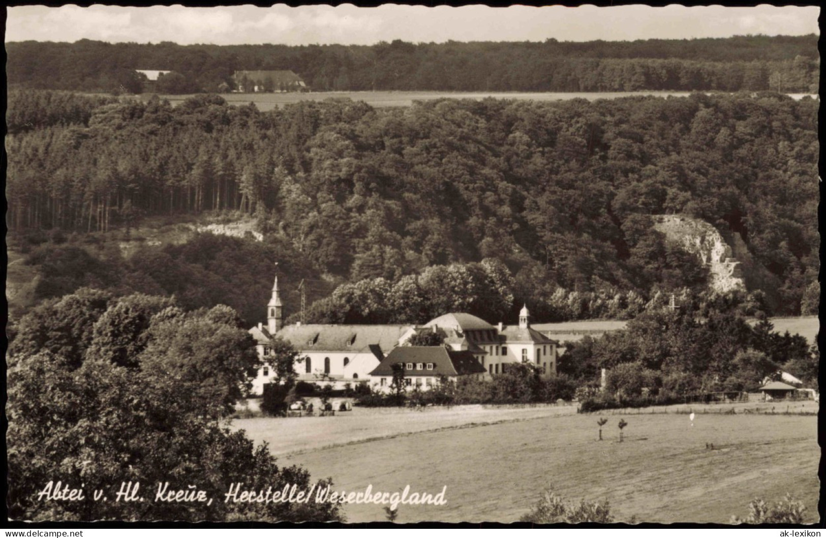 Ansichtskarte Herstelle-Beverungen Blick Auf Abtei-Kirche 1963 - Beverungen