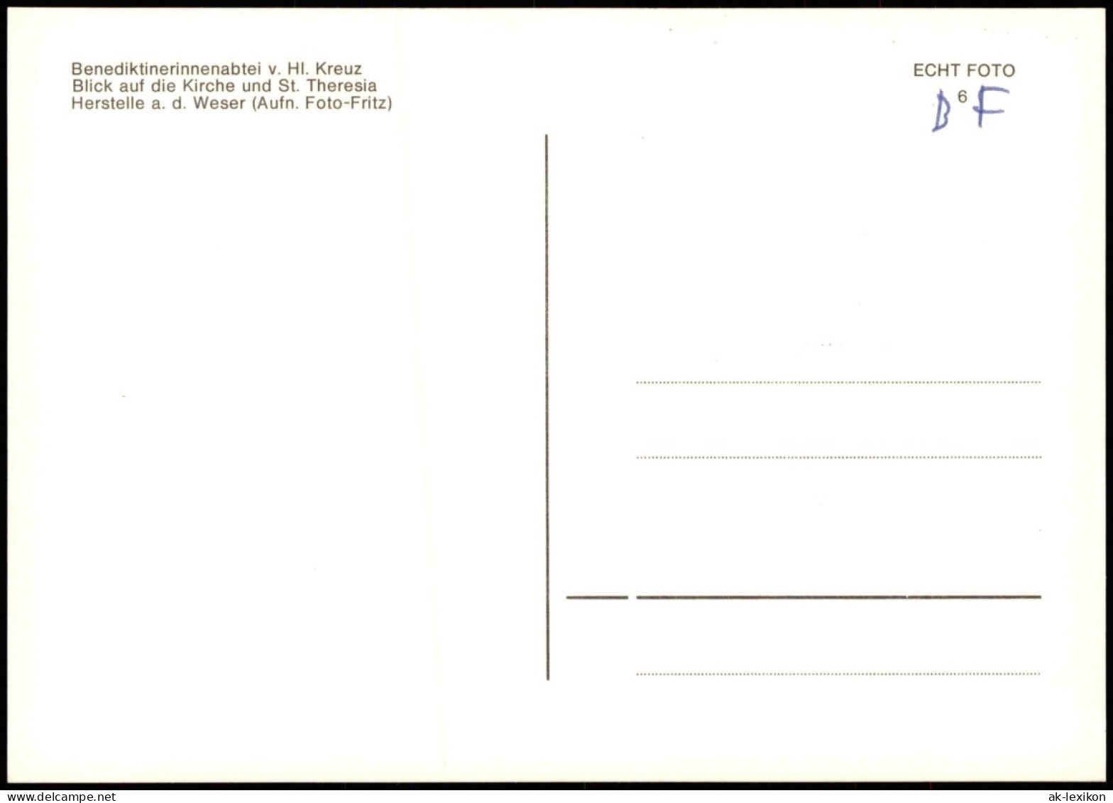 Ansichtskarte Herstelle-Beverungen Benediktinerinnenabtei V. HI. Kreuz 1961 - Beverungen