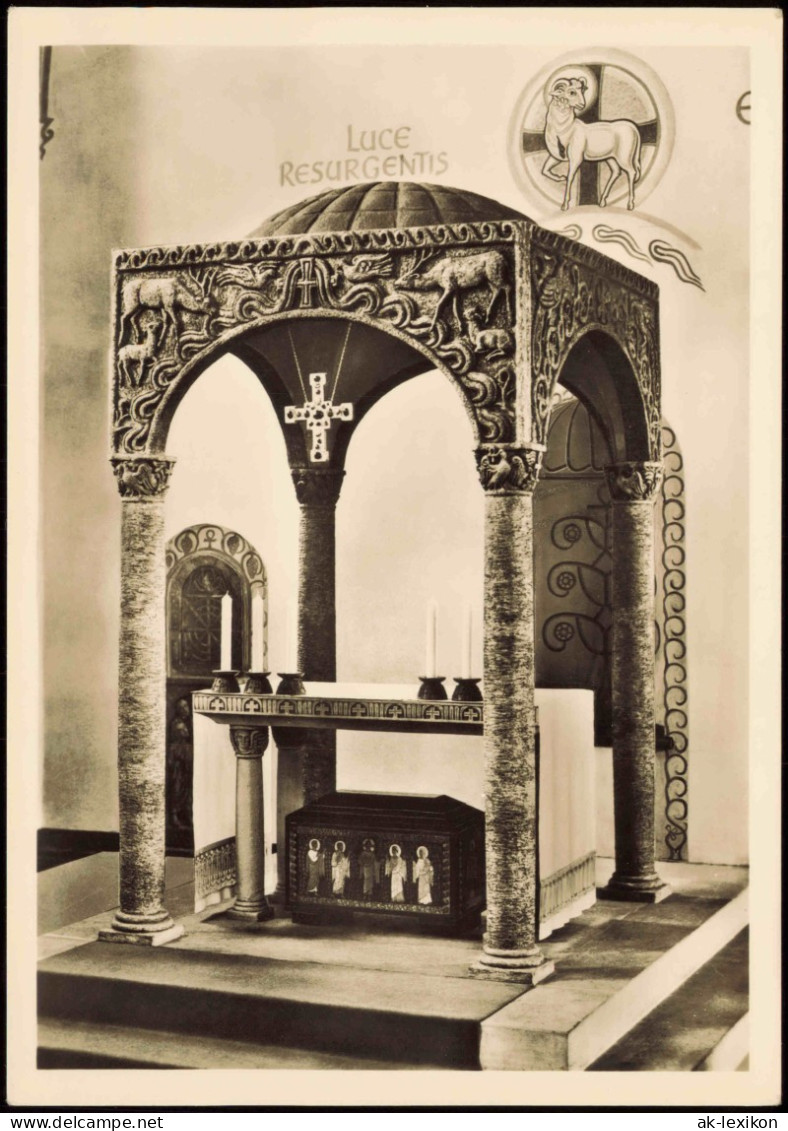 Ansichtskarte Herstelle-Beverungen Abtei-Kirche Ziborienaltar 1961 - Beverungen