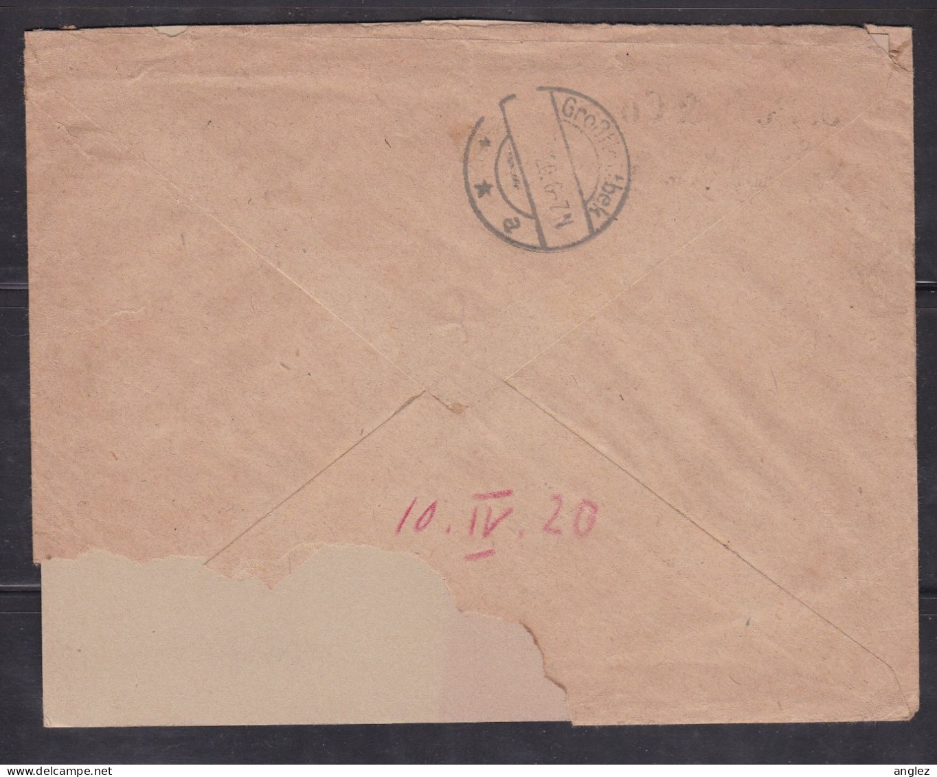 Germany / Saar - 1920 Cover Saarbrucken To Hamburg - Overprinted Stamp - Faults - Covers & Documents