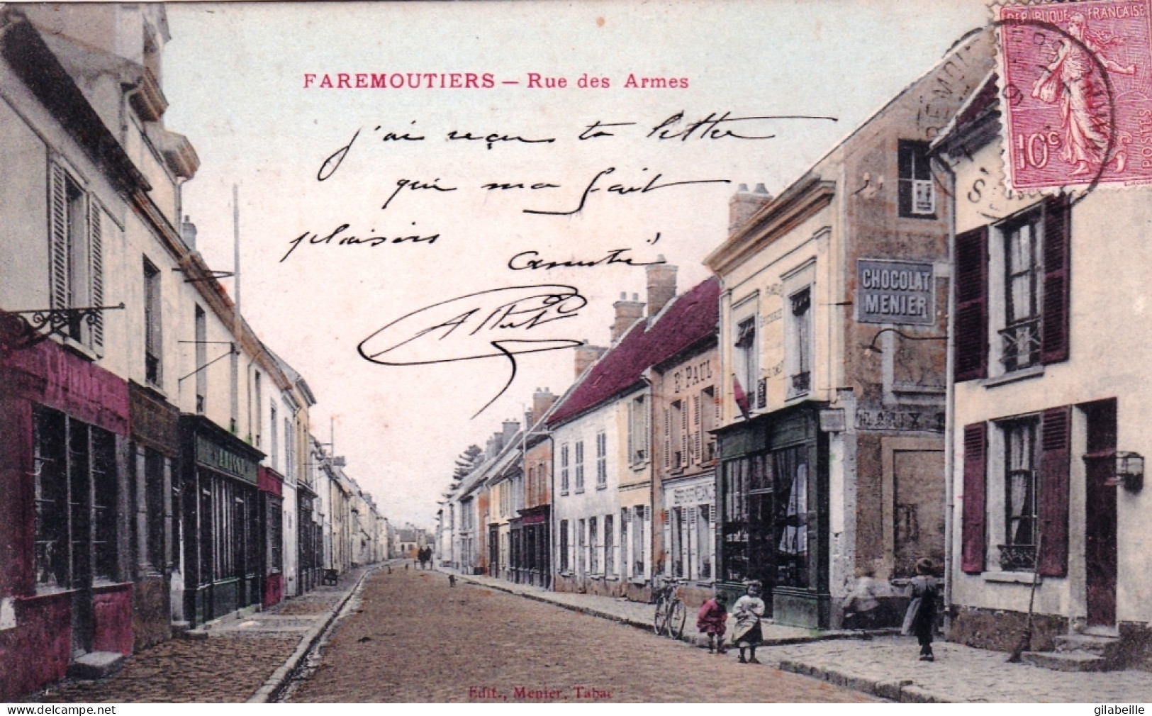77 - Seine Et Marne - FAREMOUTIERS - Rue Des Armes ( Tabac )  - Faremoutiers