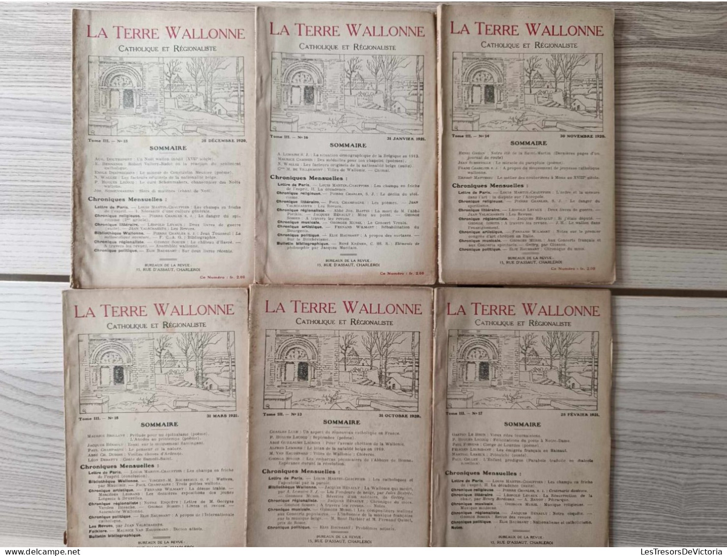 Lot De 6 Revues La Terre Wallonne - Catholique Et Régionaliste - Tome III N° 13,14,15,16,17,18 - 1921 - 1900 - 1949