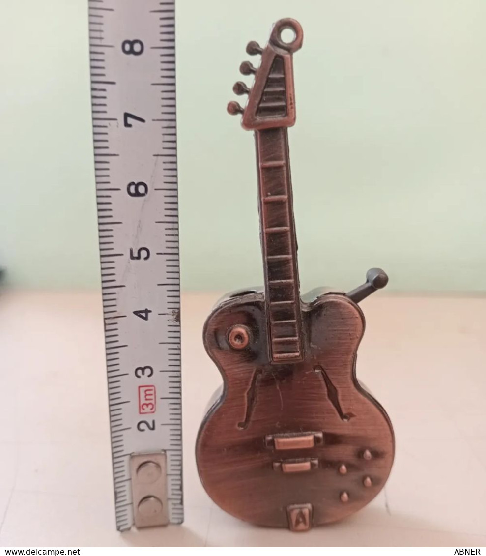 Encendedor Metálico A Gas En Forma De Guitarra Eléctrica. Funciona. - Pyrogènes