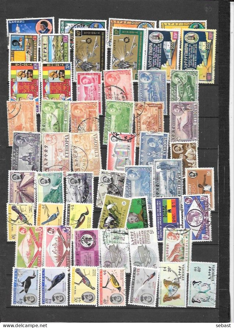 LOT DE 100 TIMBRES OBLITERES D'ETHIOPIE - Äthiopien