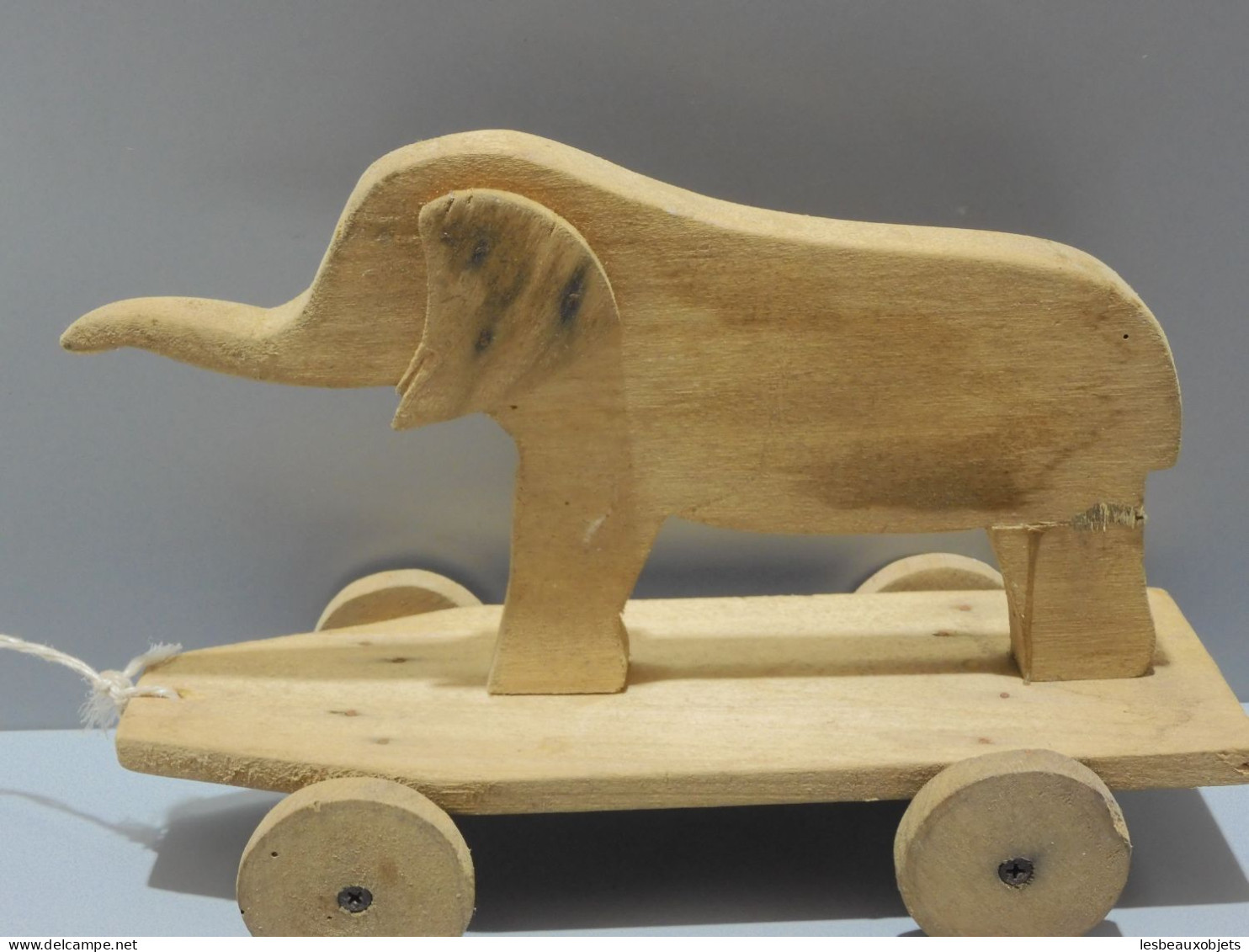 -JOUET ANCIEN ELEPHANT BOIS ARTISANAL COLLECTION ART POPULAIRE Michel Dessous  E - Jugetes Antiguos