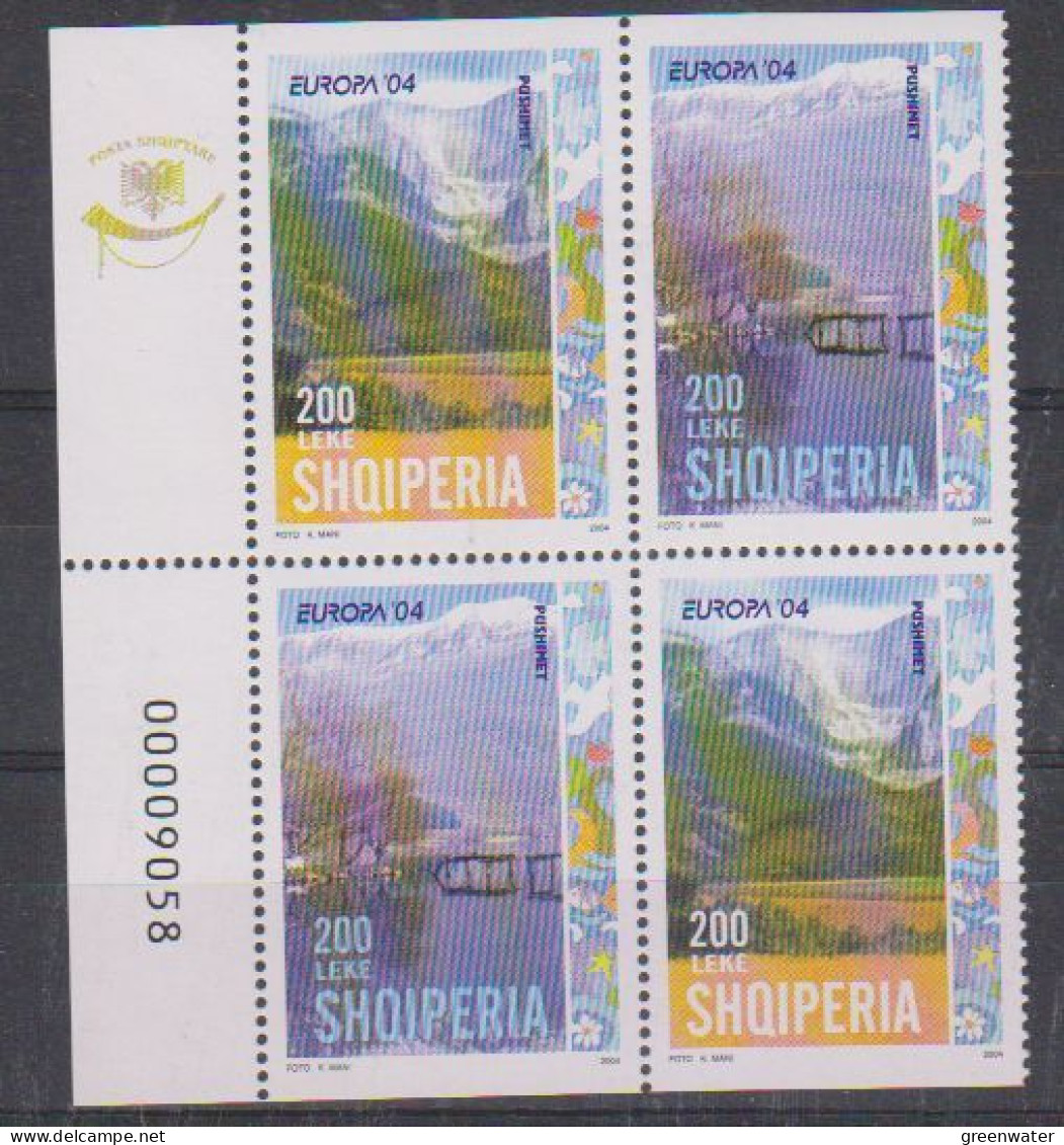 Europa Cept 2004 Albania 2x2v  From Booklet Pane (number In Margin)  ** Mnh (59438) Rock Bottom - 2004