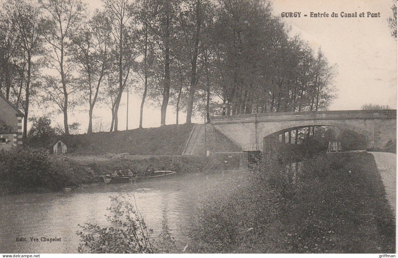 GURGY ENTREE DU CANAL ET PONT 1929 TBE - Gurgy