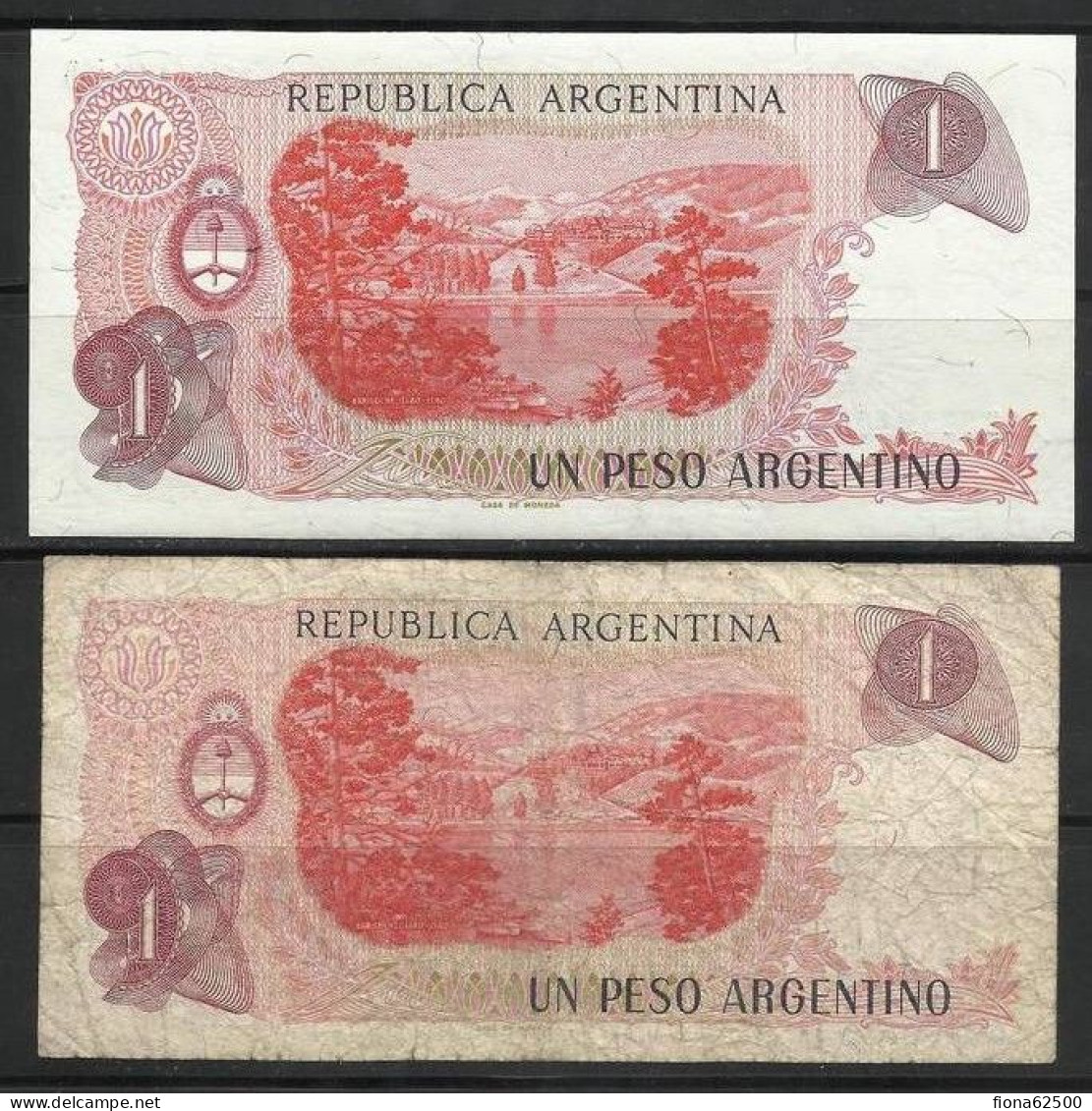 ARGENTINE . LOT DE DEUX BILLETS DE 1 PESO . - Argentinien