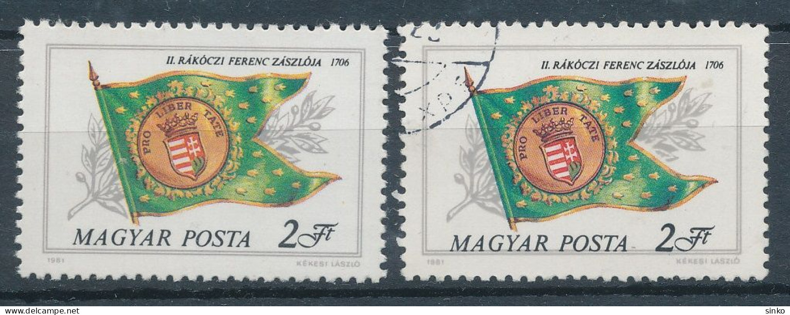 1981. Hungarian Historical Flags - Misprint - Variedades Y Curiosidades