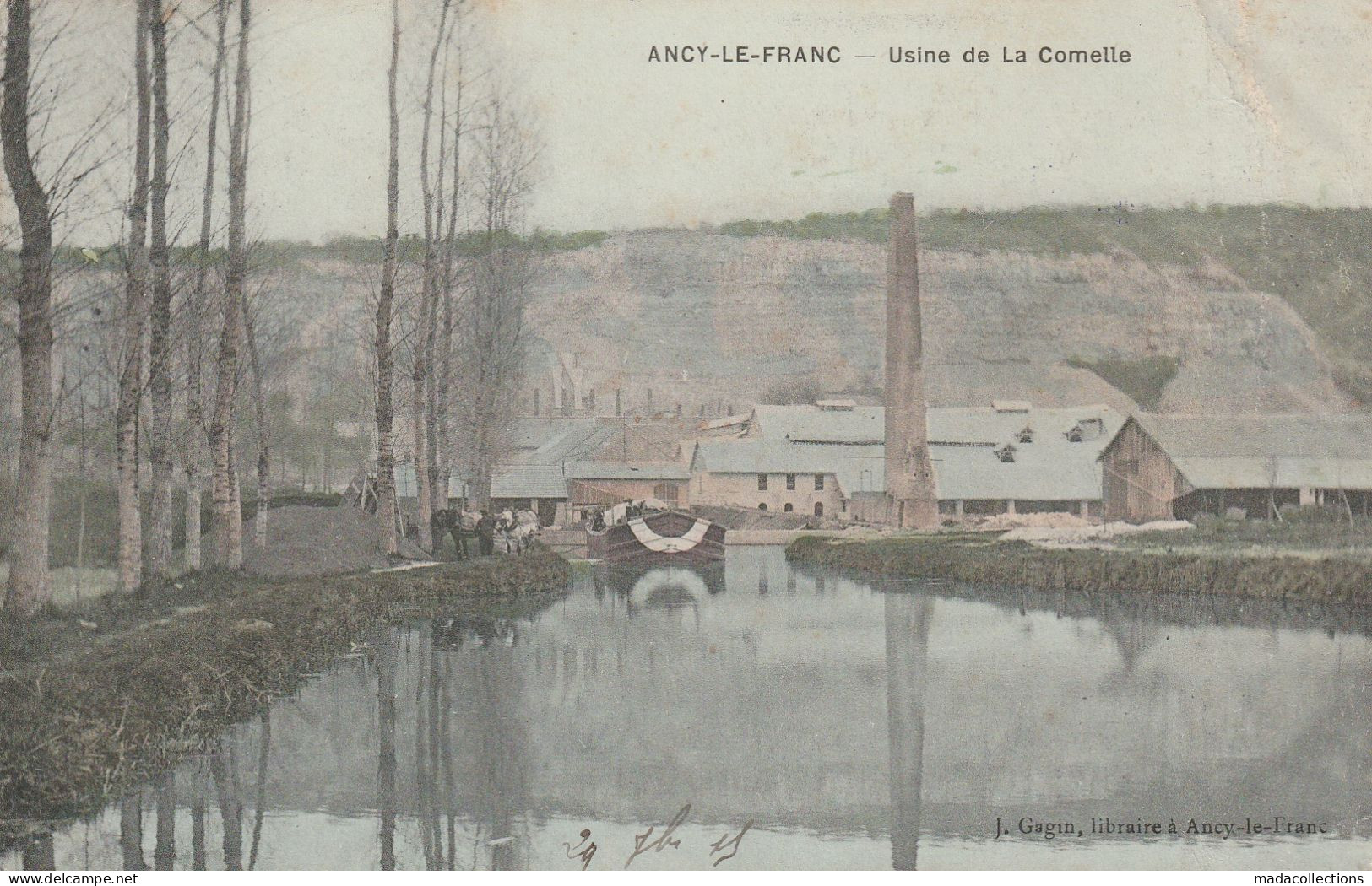 Péniche à  Ancy Le Franc (89 - Yonne) Usine De La Comelle - Péniches