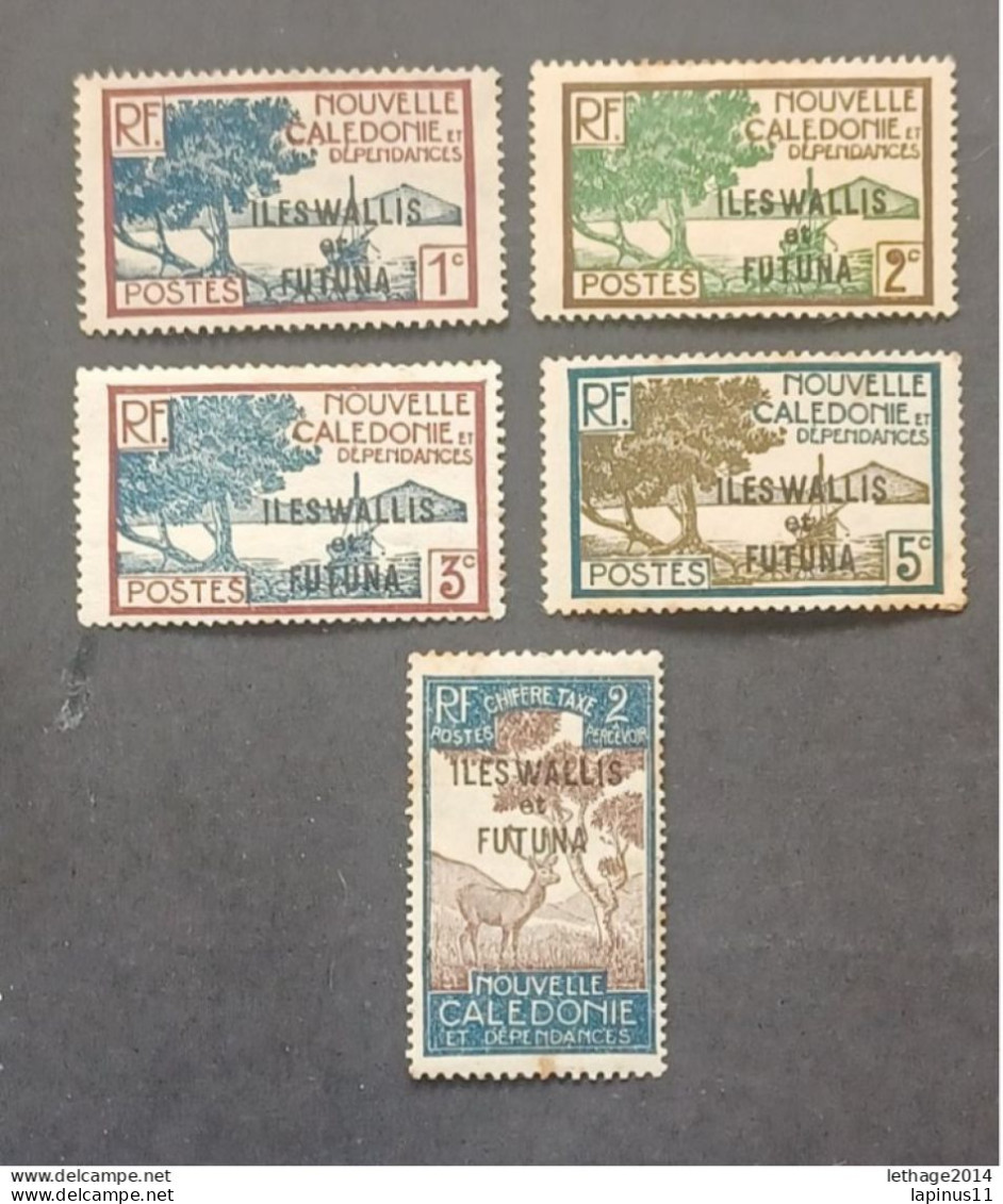 COLONIE FRANCE WALLIS ET FUTUNA 1928 TYPE NOUVELLE CALEDONIE OVERPRINT CAT YVERT N 43-44-77-46 TAXE N 11 - Ungebraucht