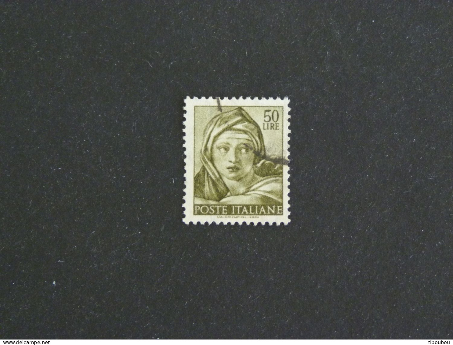 ITALIE ITALIA YT 834 OBLITERE - SERIE MICHEL ANGE PLAFOND CHAPELLE SIXTINE / SIBYLLE DE DELPHES - 1961-70: Used