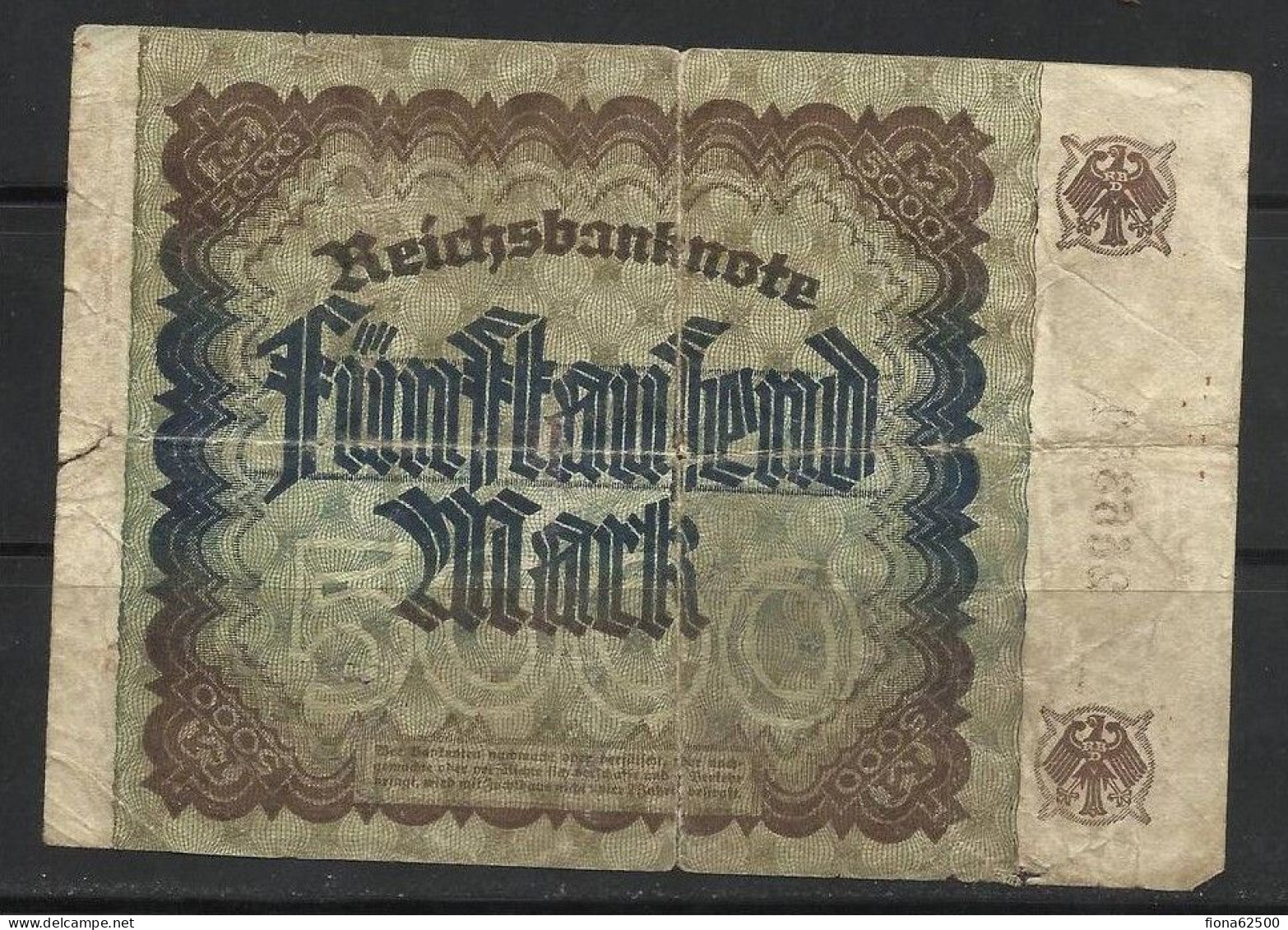 ALLEMAGNE . 5000 MARK . 1922 . - 5.000 Mark