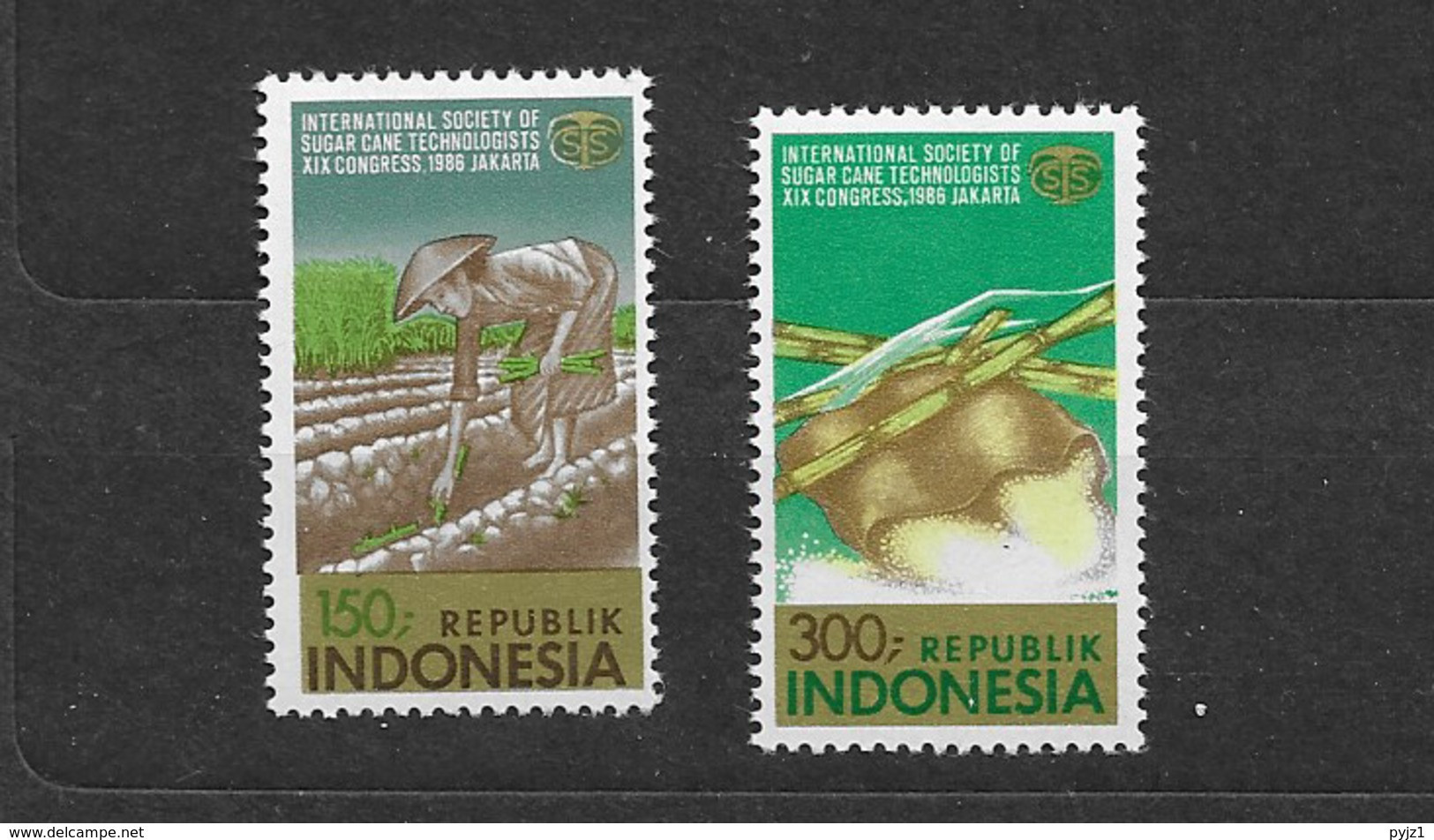 1986 MNH Indonesia, Michel 1208-9 Sugar Cane  Postfris** - Agricoltura