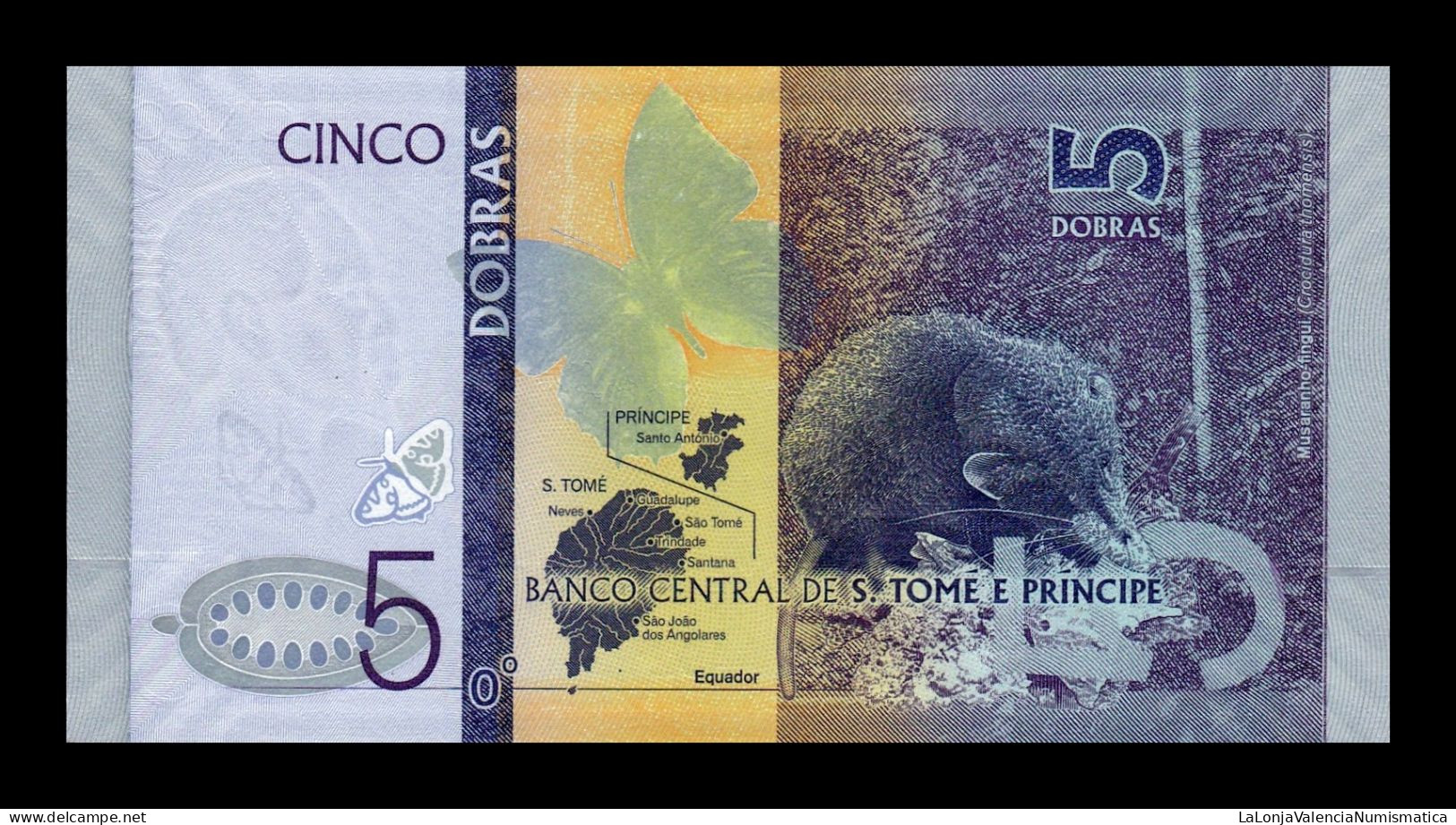 Santo Tomé Y Príncipe Saint Thomas & Prince Set 2 Banknotes 5 10 Dobras 2020 Pick 76-77 Paper Sc Unc - São Tomé U. Príncipe