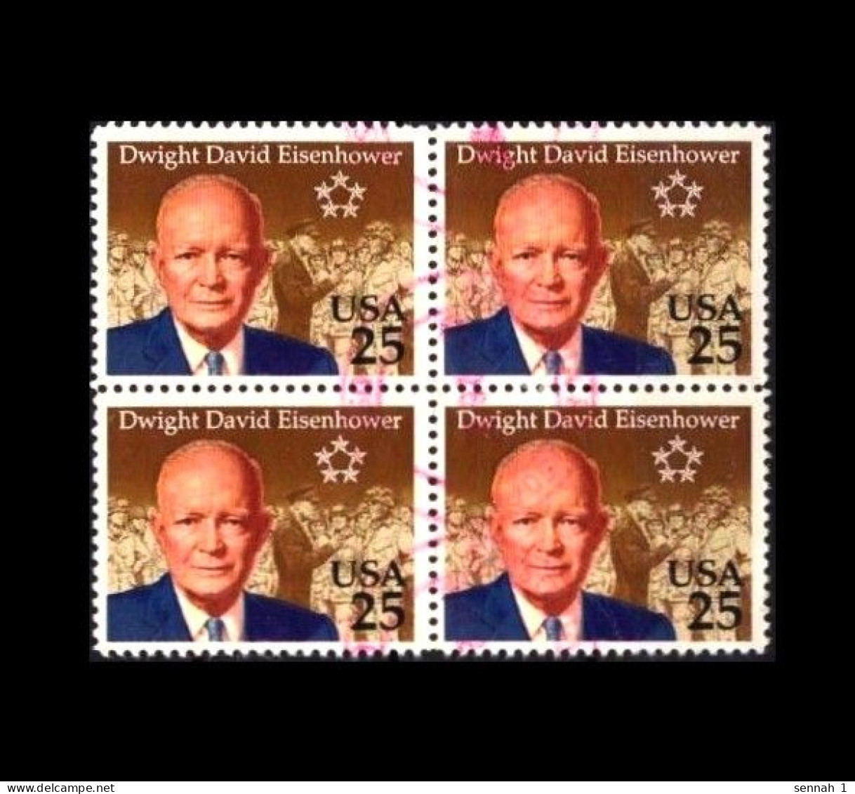 USA: 'Dwight D. Eisenhower, US-Präsident, 1990' / 'President And General Of The Army', Mi. 2113; Yv. 1922; Sc. 2513 Oo - Gebruikt