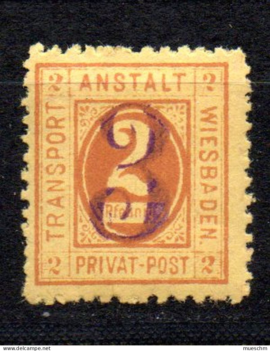 Deutschland/Privatpost, Wiesbaden - Privat-Post, MiNr.12, Mit Falz (19462E - Used Stamps