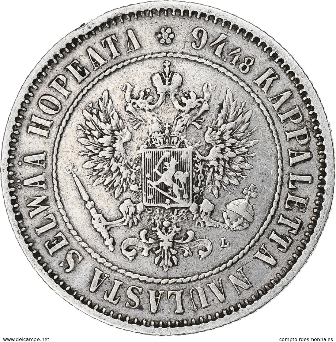 Finlande, Alexander III, Markka, 1892, Helsinki, Argent, TTB+, KM:3.2 - Finlande