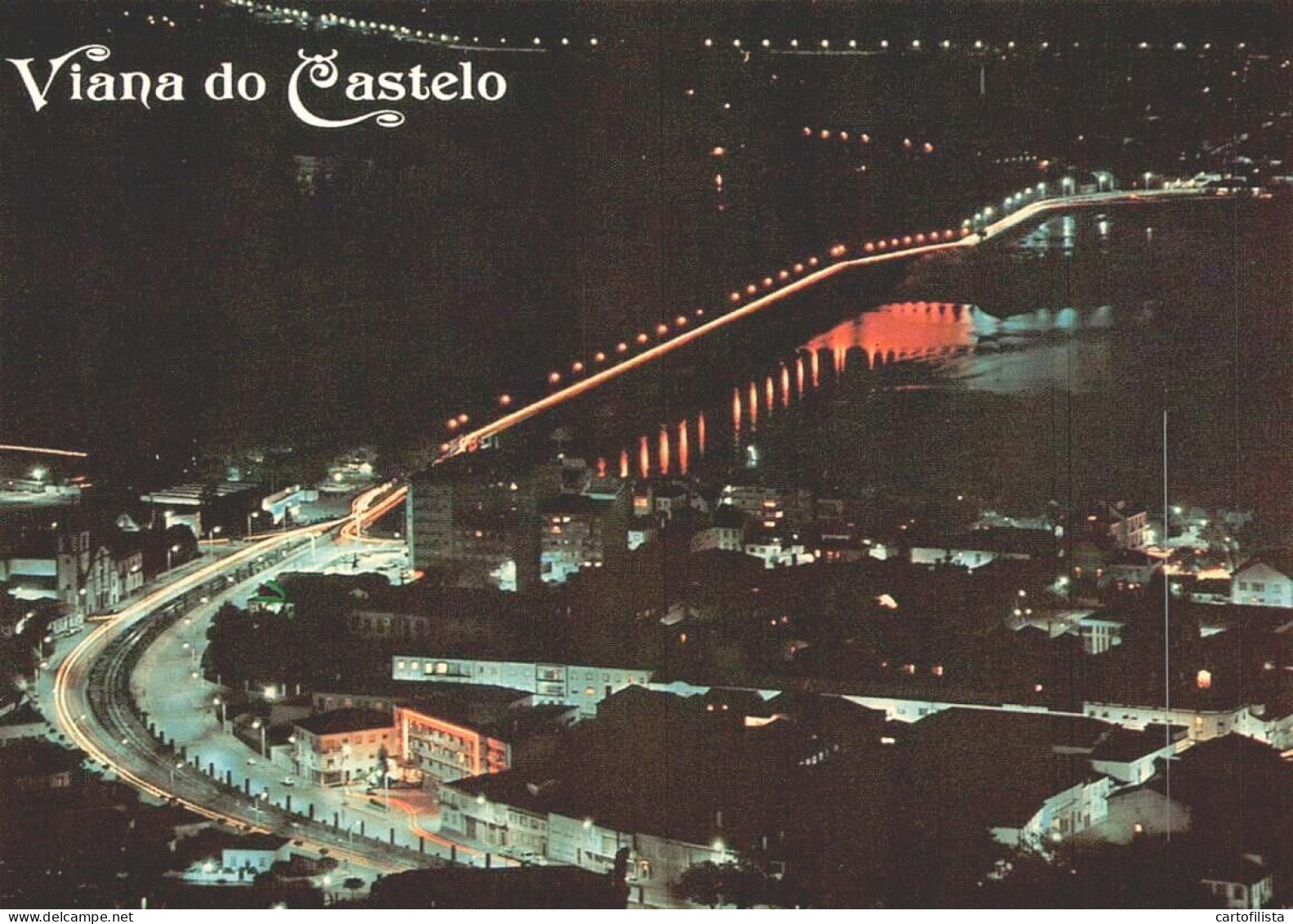 VIANA DO CASTELO - Panorama Noturno - LUSOCOLOR  (2 Scans) - Viana Do Castelo