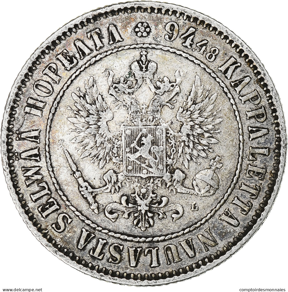 Finlande, Alexander III, Markka, 1892, Helsinki, Argent, TTB+, KM:3.2 - Finland