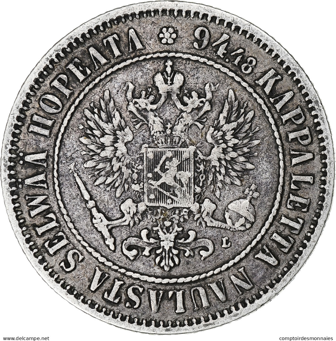 Finlande, Alexander III, Markka, 1892, Helsinki, Argent, TTB+, KM:3.2 - Finlandia