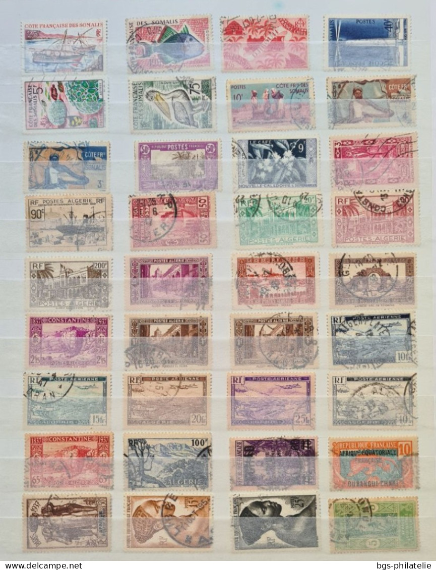 Collection de timbres de colonies Françaises oblitérés.