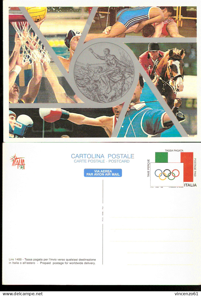 CARTOLINA POSTALE ITALIA 98  ESPOSIZIONE MONDIALE DI FILATELIA FRONTE RETRO - Other & Unclassified