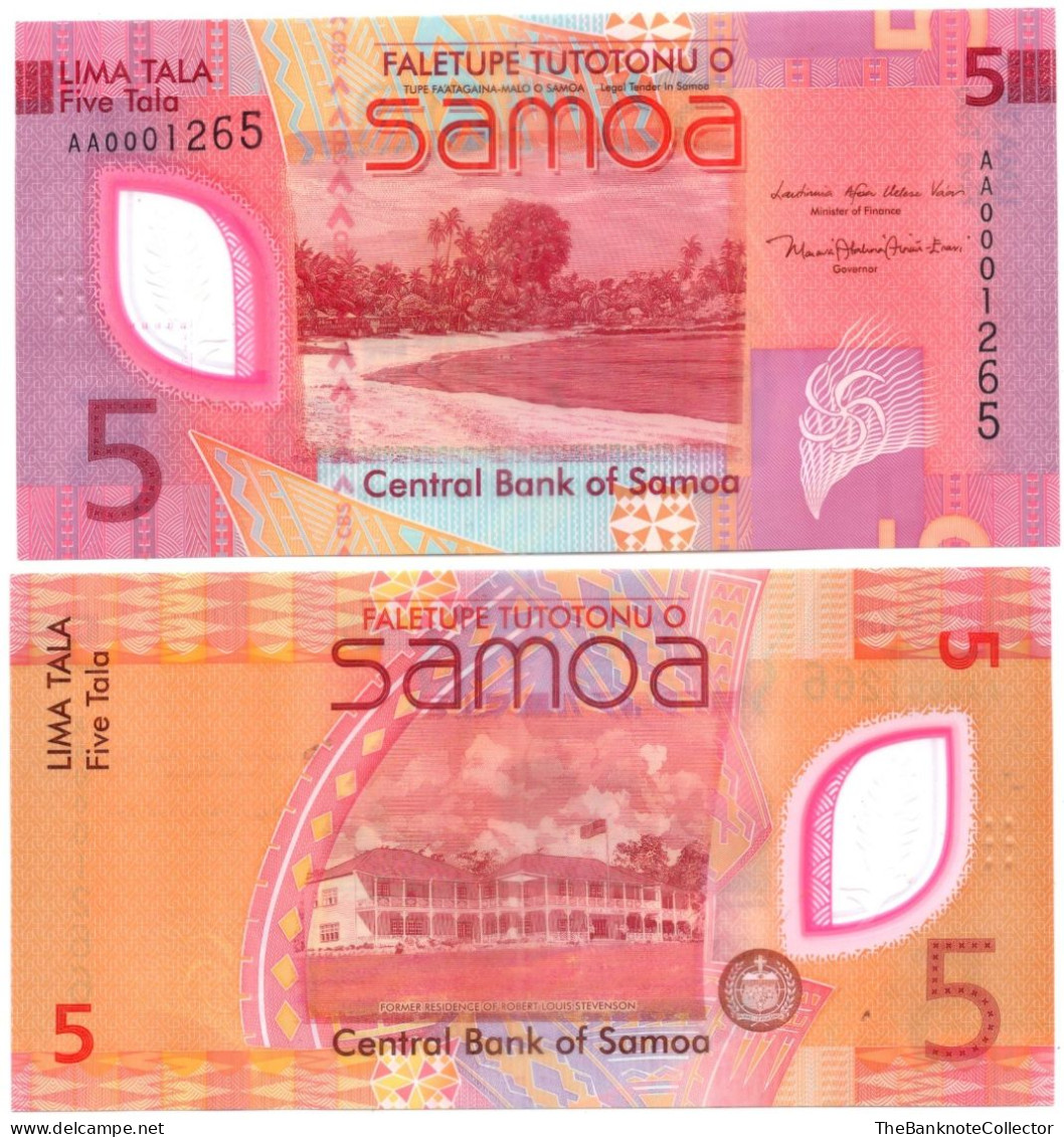 Samoa 5 Tala ND 2023 P-47 UNC Prefix AA - Samoa