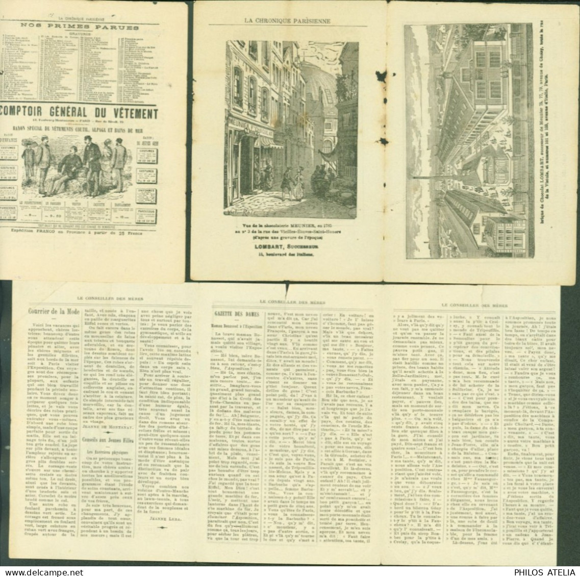 Jouet Poste Enfantine Journal Chronique Parisienne 29 Avril 1887 + Journal Le Conseiller Des Mères & Jeunes Filles - Phantomausgaben