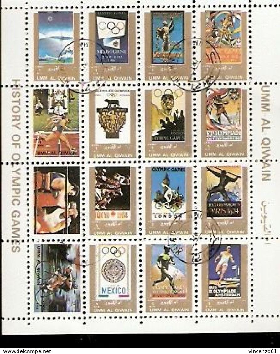 UMM AL QIWAIN OLIMPIC POST CARD IN THE STAMPS WRONG PERFORATION - Altri & Non Classificati
