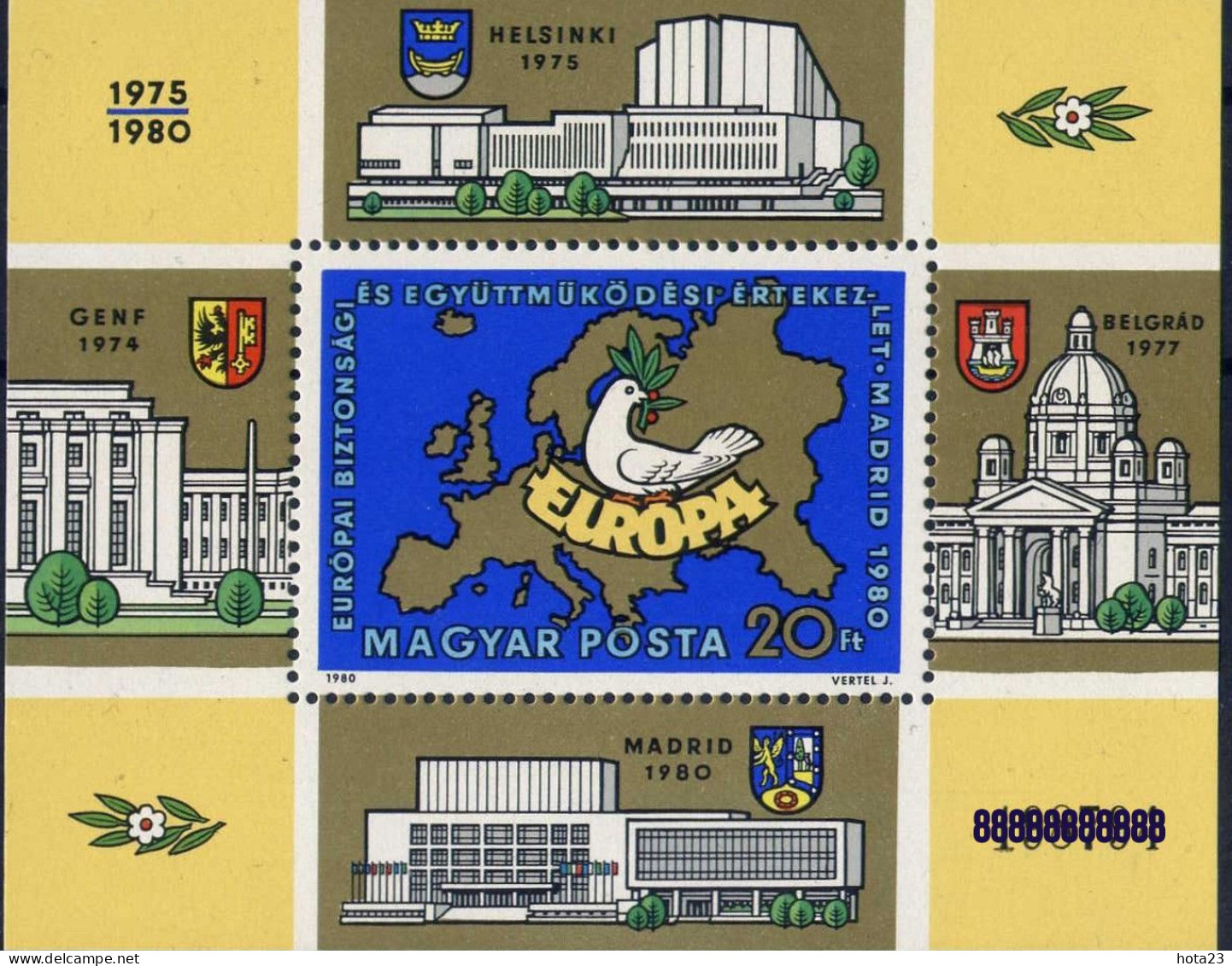 Map EUROPA SECURITY CONFERENCE - Hungary 1980 - Block MNH - Neufs