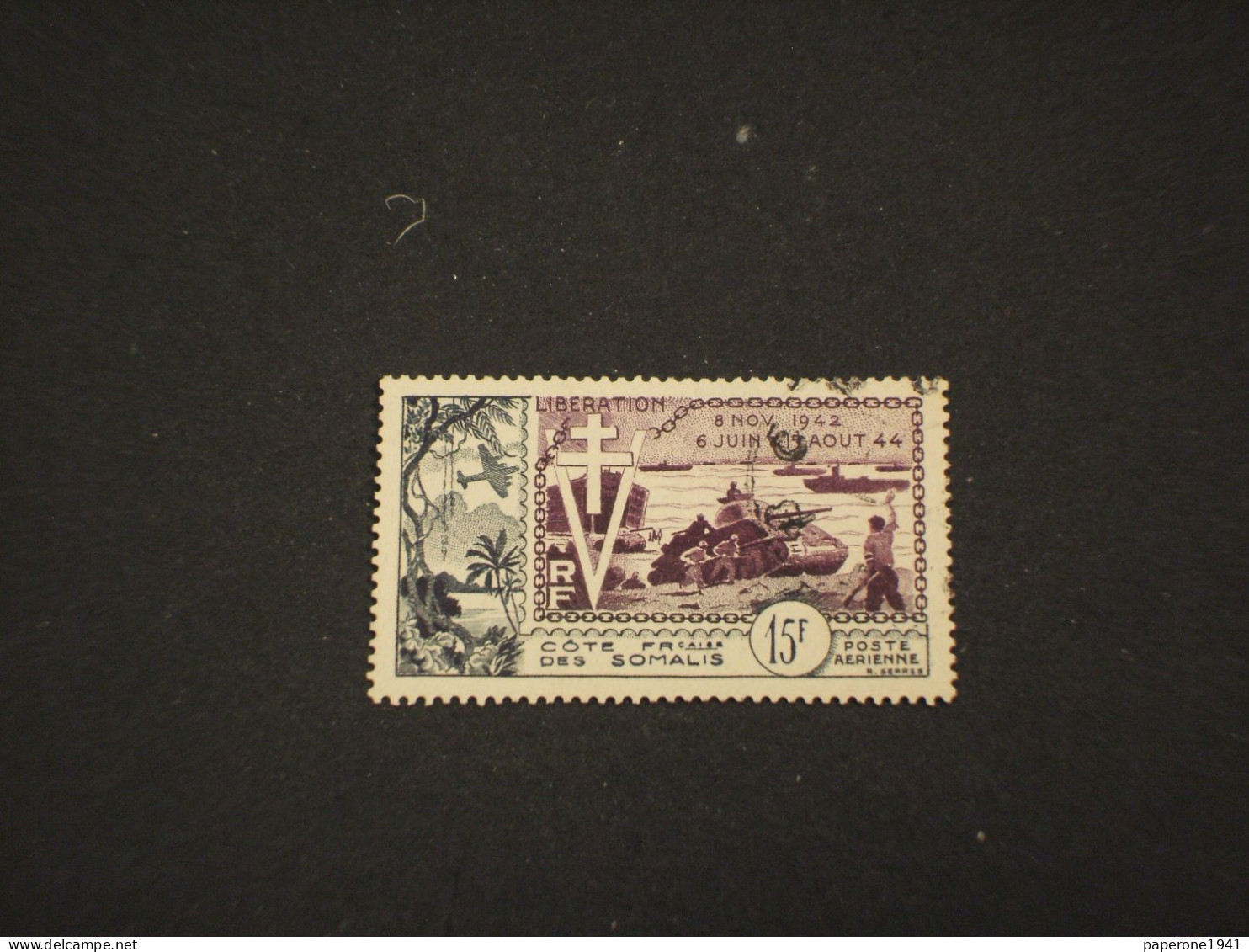 COTE DES SOMALIS --P.A. 1954 LIBERAZIONE - TIMBRATO/USED - Oblitérés