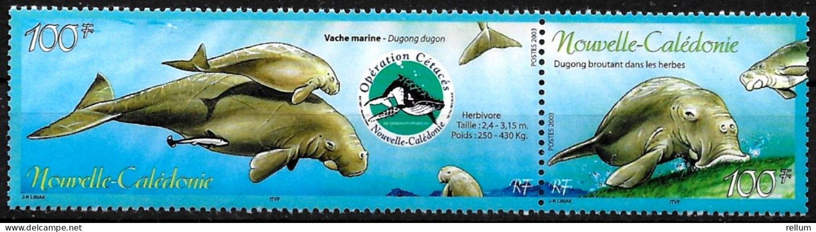 Nouvelle Calédonie 2003 - Yvert Et Tellier Nr. 898/899 La Paire Avec Logo Centrale - Michel Nr. 1300/1301 Str. ** - Unused Stamps