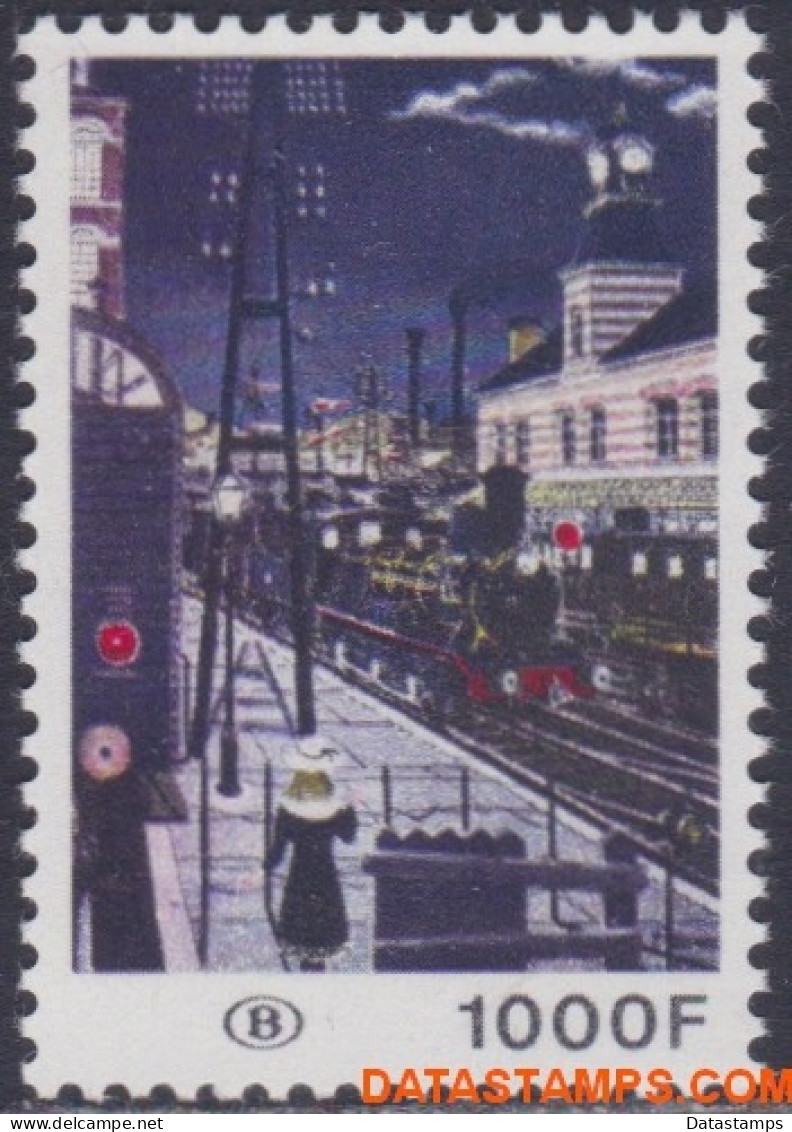 België 1977 - Mi:eisenbahn 356, Yv:CP 432, OBP:TR 432, Railway Stamps - XX - Station At Night Paul Delvaux - Ungebraucht