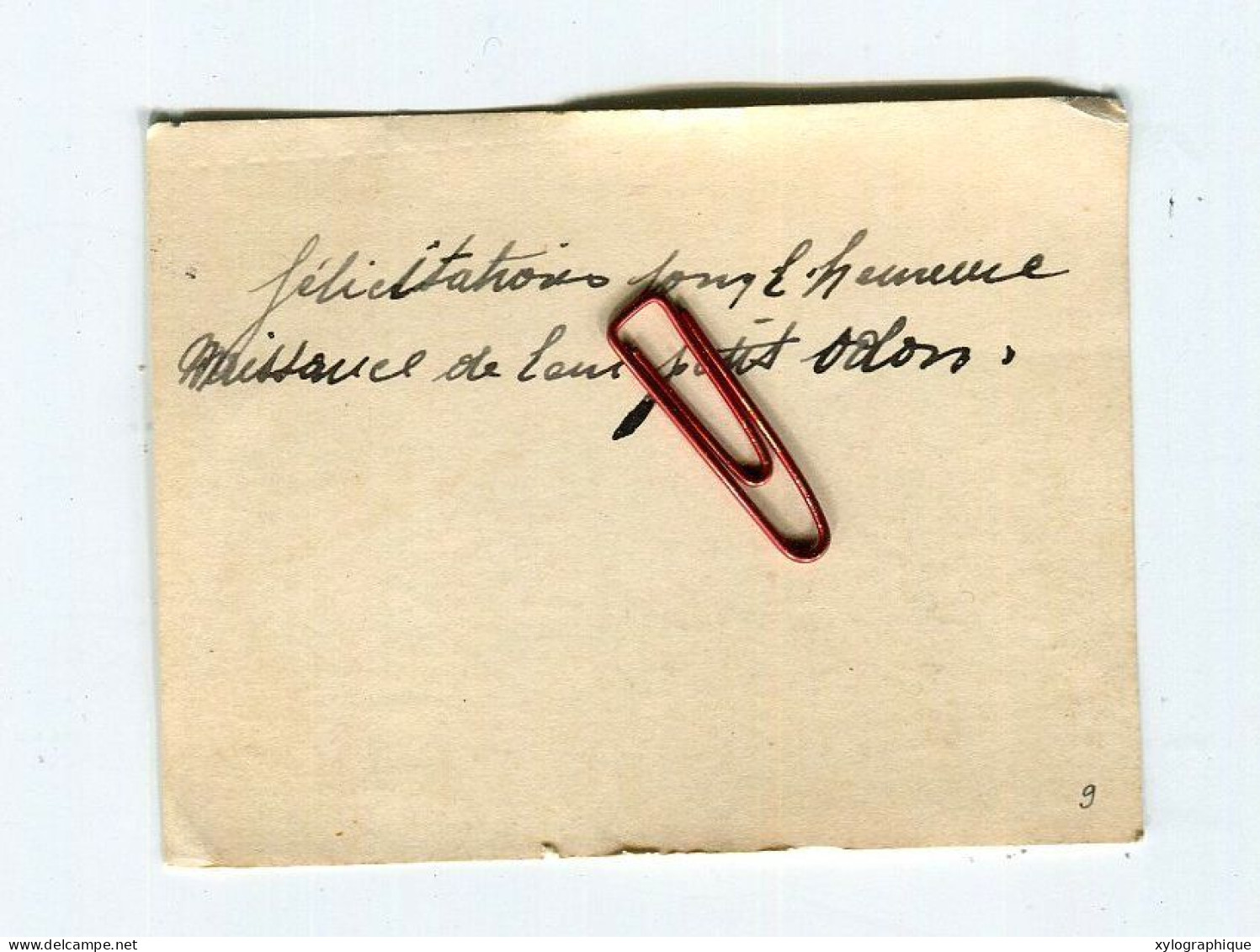 LIEGE (Wandre ?) - Carte De Visite Ca. 1930, Jean Legros, Rue Des Marets, Naissance De Odon, Famille Gérardy Warland - Cartoncini Da Visita