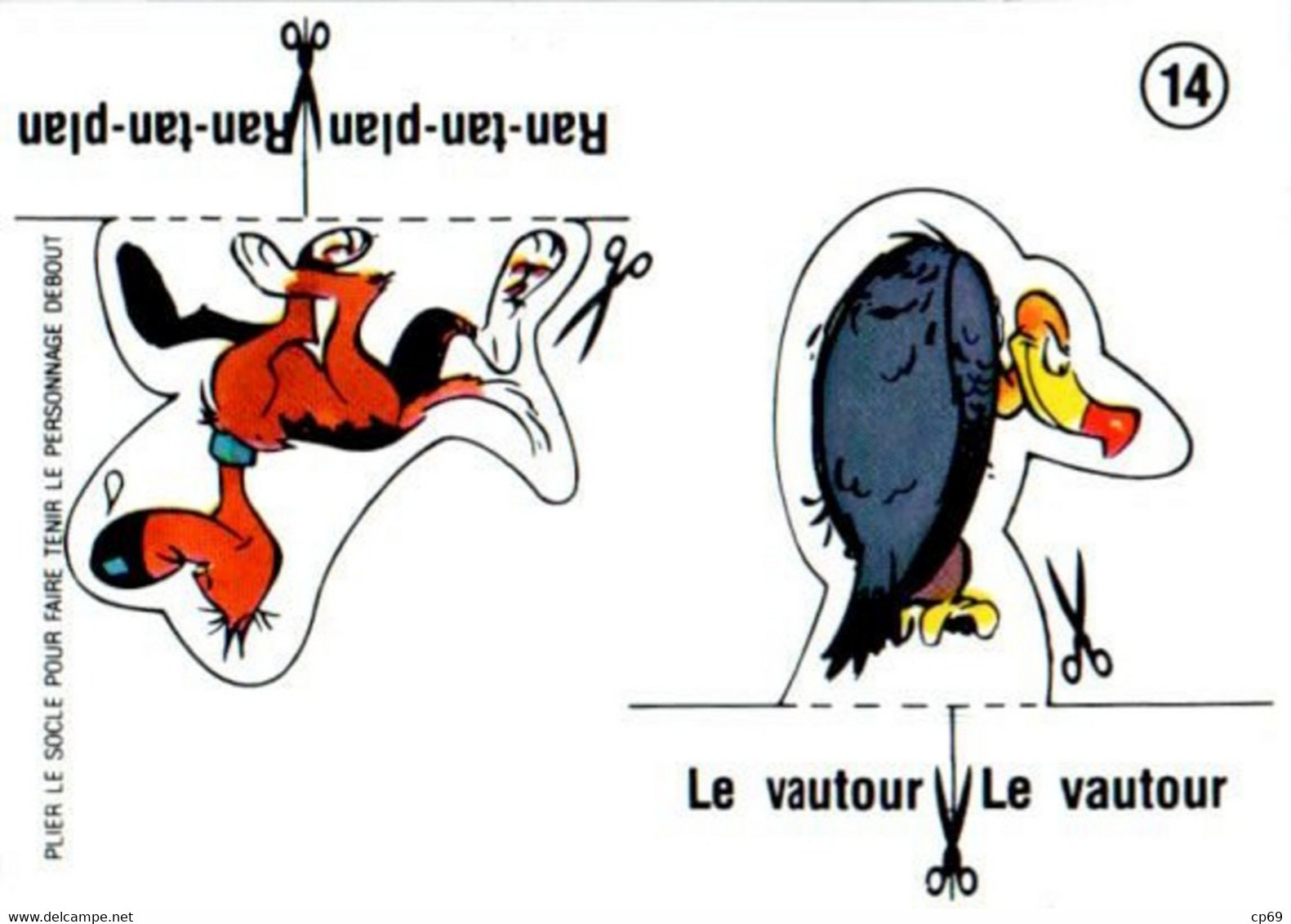 Image Pub La Vache Qui Rit Fromage Cheese à Découper Le Vautour Rantanplan N°14 C. Dargaud-Morris 1991 - 5,1 Cm X 7,3 Cm - Advertisement