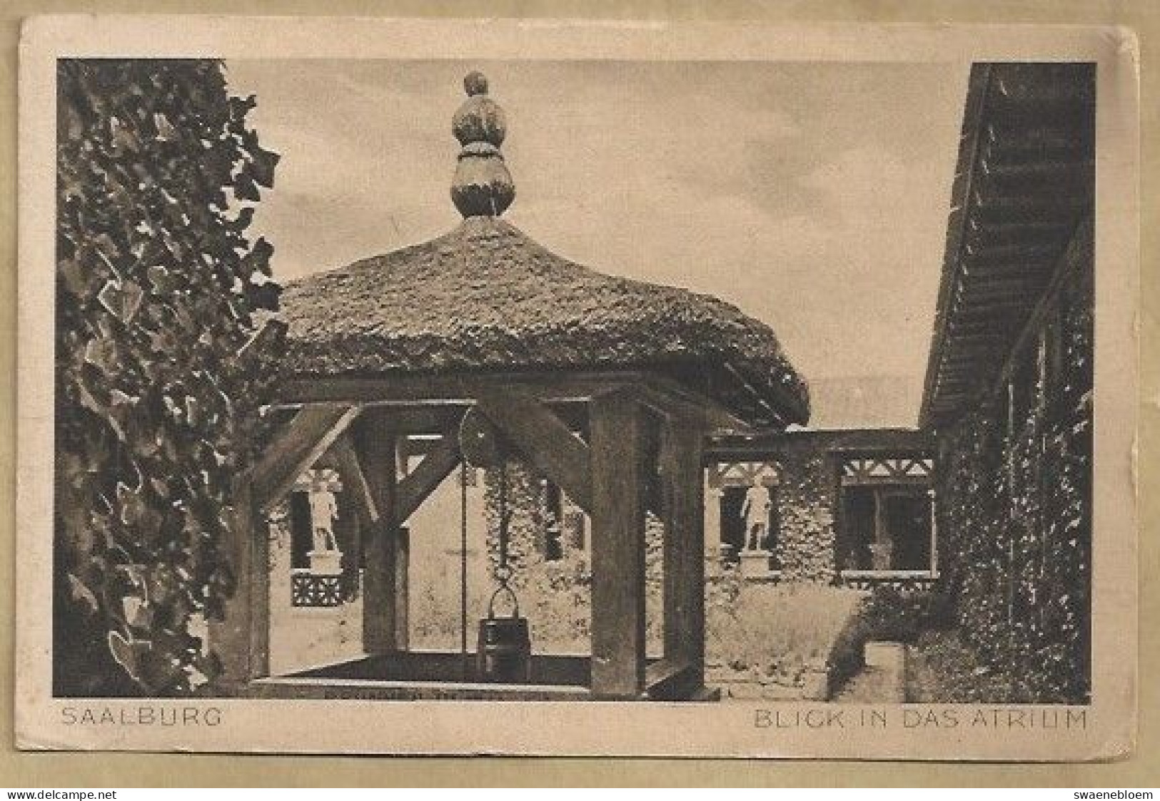 DE.- DUITSLAND. SAALBURG. BLICK IN DAS ATRIUM. WATERPUT. HESSEN. PHOTOGRAVURE KUPFERDRUCK POSTKARTE - Saalburg