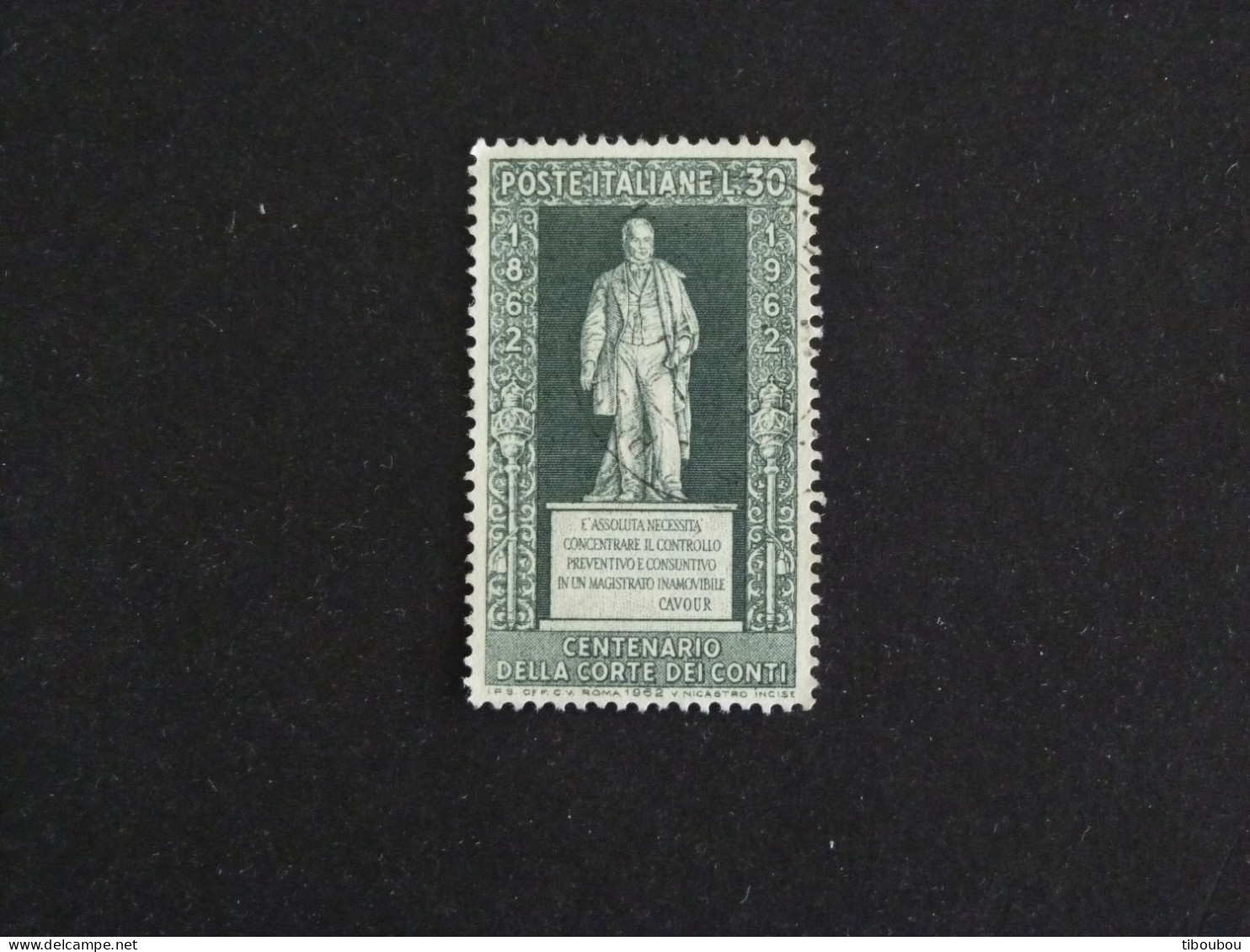 ITALIE ITALIA YT 881 OBLITERE - COUR DES COMPTES / STATUE DE CAVOUR - 1961-70: Used