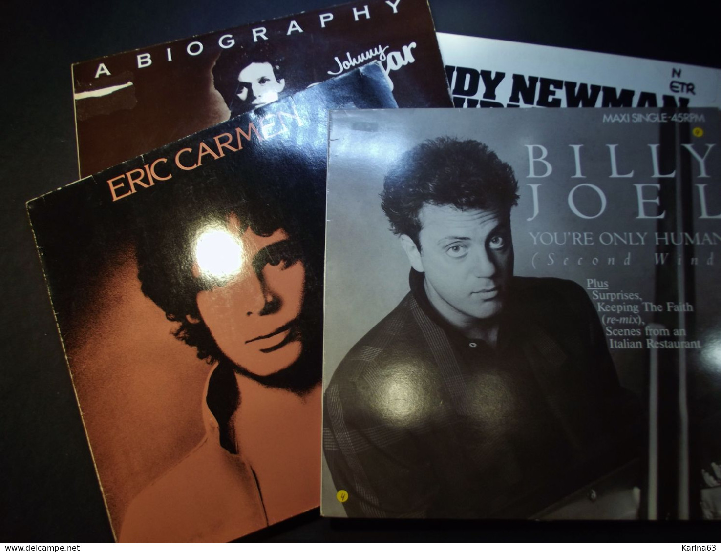 Lot 4 Albums : Eric Carmen ( LP) - Billy Joel (Maxi)- Johnny Cougar (LP) - Randy Newman (LP) - Altri - Inglese