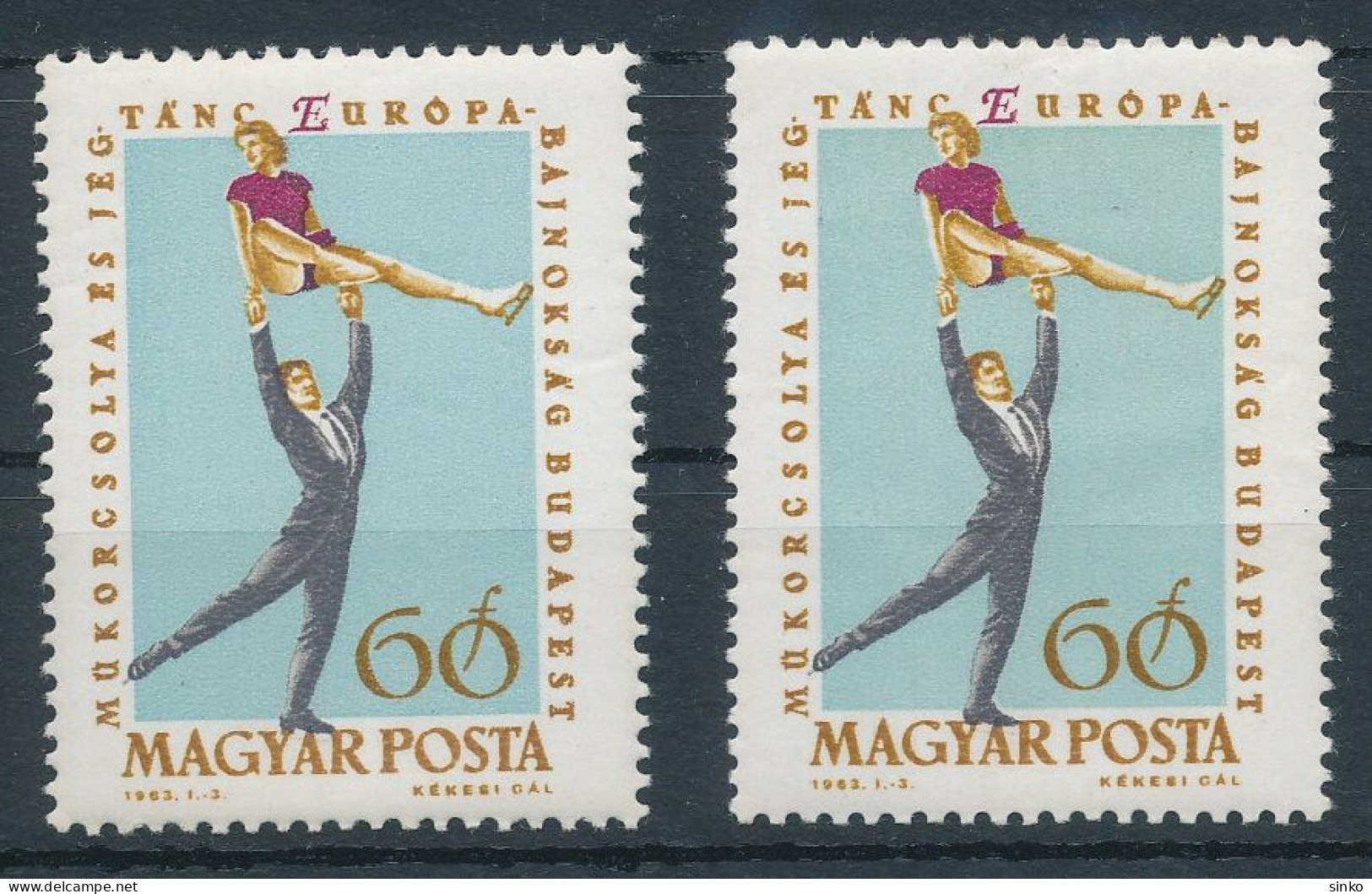 1963. European Figure Skating Championships, Budapest - Misprint - Variedades Y Curiosidades