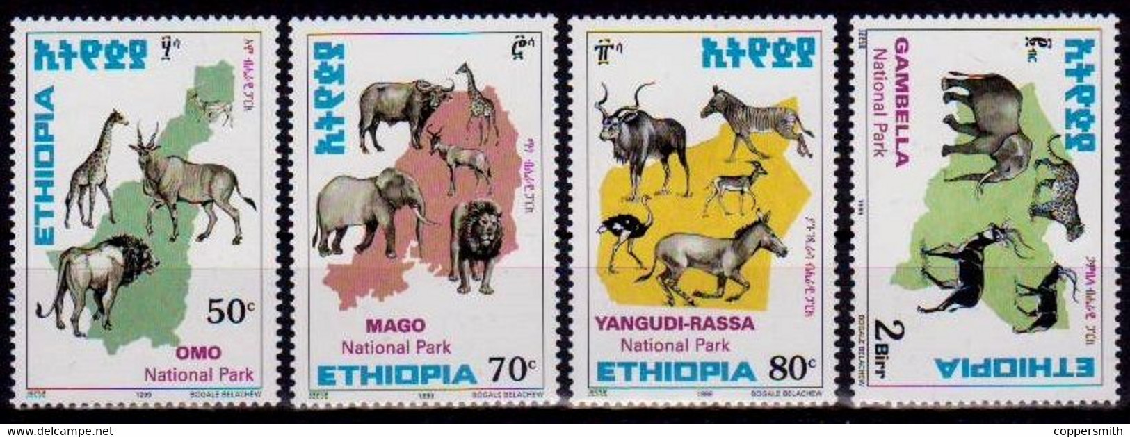 (391) Ethiopia / Ethiopie  National Parks / Animals / Tiere / Dieren  ** / Mnh  Michel 1641-44 - Ethiopia