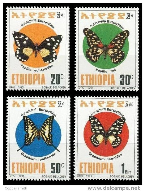 (347) Ethiopia / Ethiopie  Butterflies / Papillons / Schmetterlinge / Vlinders  ** / Mnh  Michel 1439-42 - Etiopía