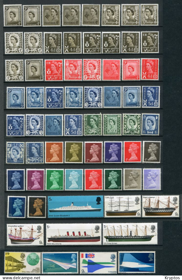 Great Britain. 2 Pages With 108 MINT (NH)** Stamps - Verzamelingen