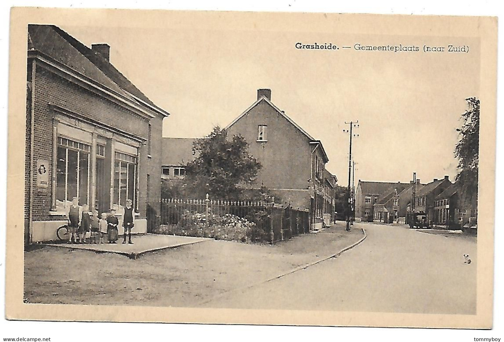 CPA Grasheide, Gemeenteplaats (naar Zuid) - Putte