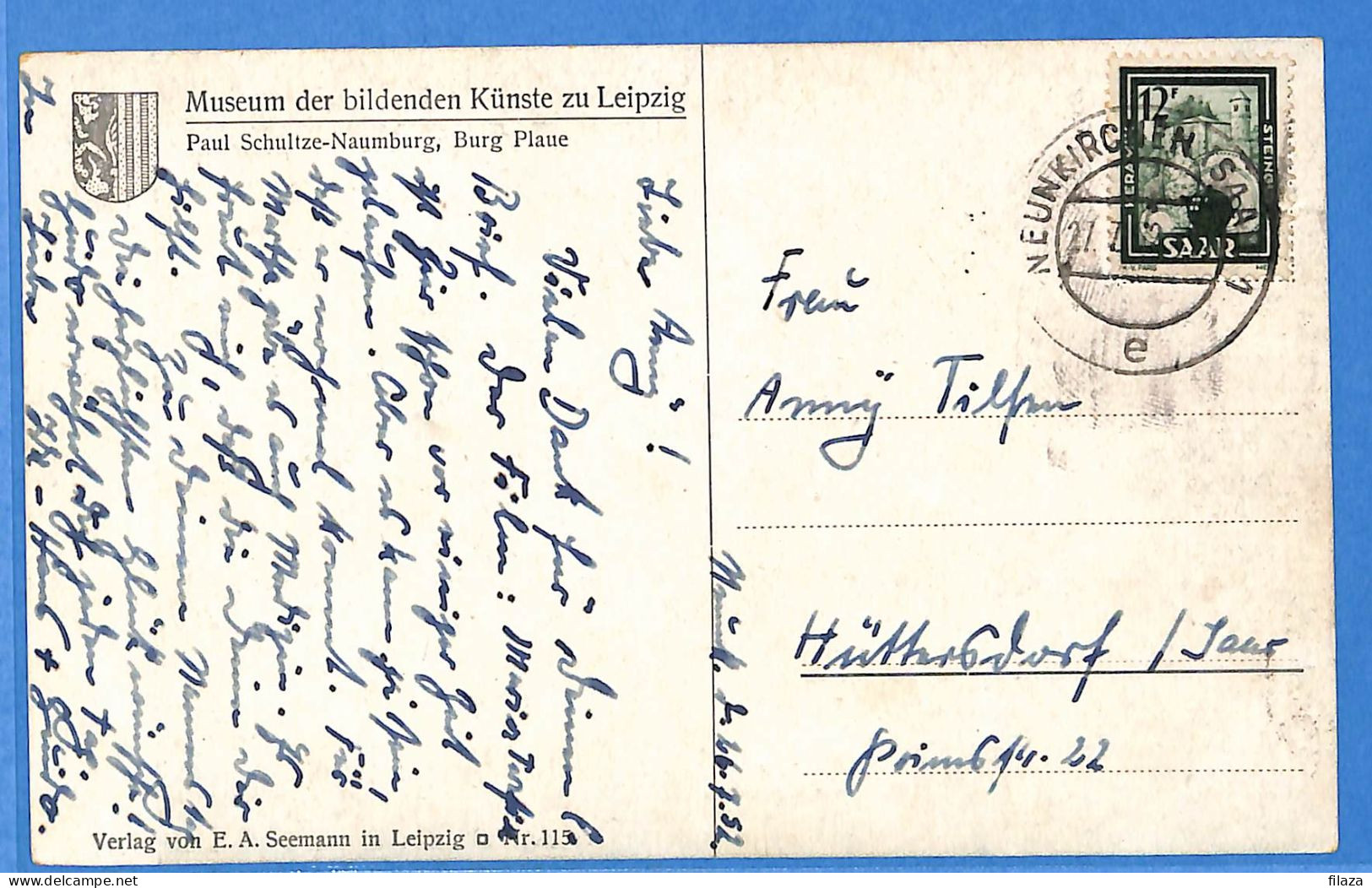 Saar - 1952 - Carte Postale De Neunkirchen - G31859 - Storia Postale
