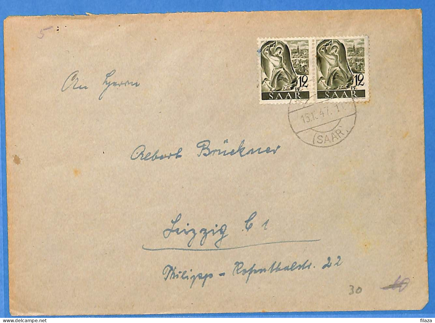 Saar - 1947 - Lettre - G31847 - Lettres & Documents