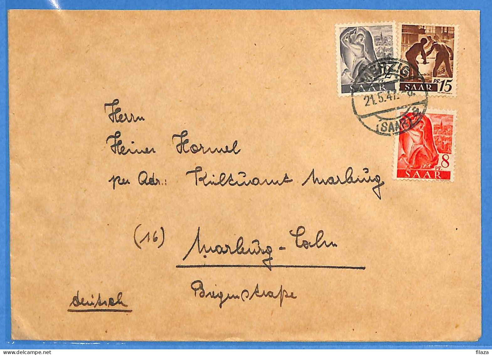 Saar - 1947 - Lettre De Merzig - G31846 - Brieven En Documenten