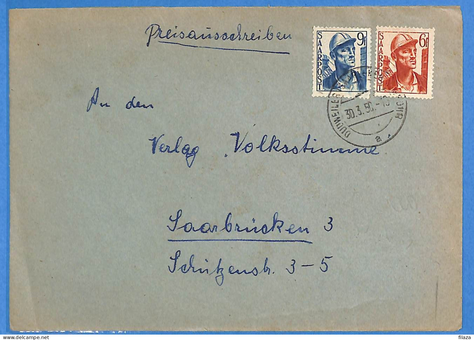 Saar - 1950 - Lettre De Dudweiler - G31850 - Briefe U. Dokumente